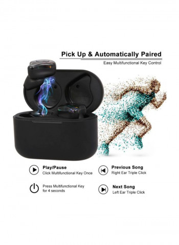 X12 Pro Bluetooth In-Ear Earphones With Mic Black
