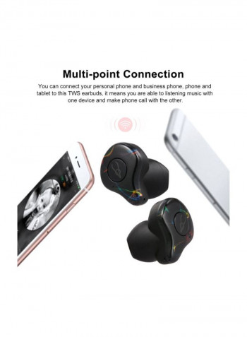 X12 Pro Bluetooth In-Ear Earphones With Mic Black