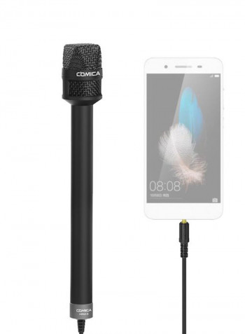 Handheld Interview Microphone With Logo DD1348 Black