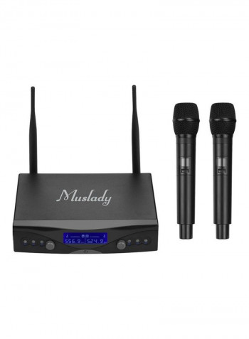 Wireless Microphone System With 2 Handheld Mics And Receiver