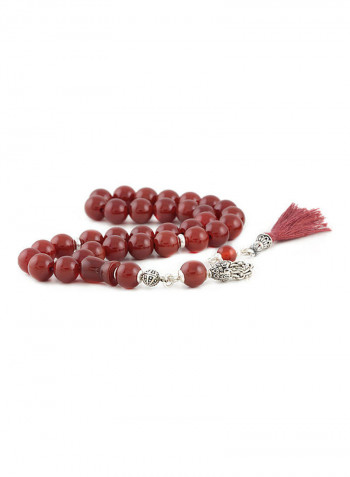Agate (Carnelian) Prayer Beads  with Sterling Silver components