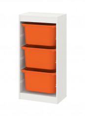 Storage Combination With Boxes White/Orange 46x30x94centimeter