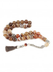 Yemen Agate Prayer Beads  with Sterling Silver components