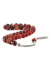 Yemen Agate Prayer Beads with Sterling Silver components