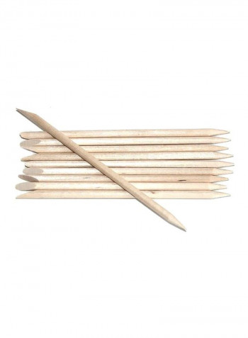 100-Piece Birchwood Cuticle Stick With One End Bevel And One End Point Beige