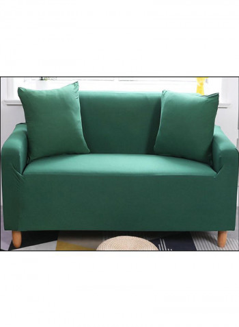Solid Pattern Full Covered Sofa Slipcover Green