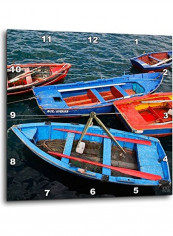 Fishing Boats At The Harbour Themed Wall Clock Multicolour