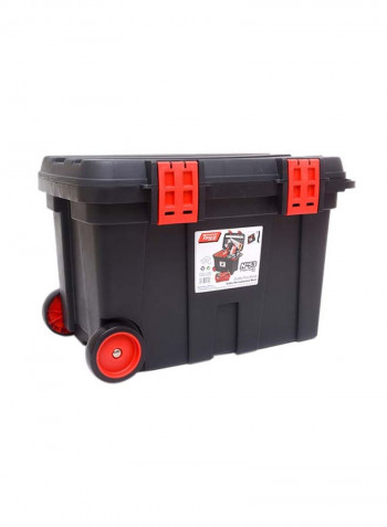 Portable Rolling Tool Box With Telescopic Handle Black/Red 77.5X47.2X49.3centimeter