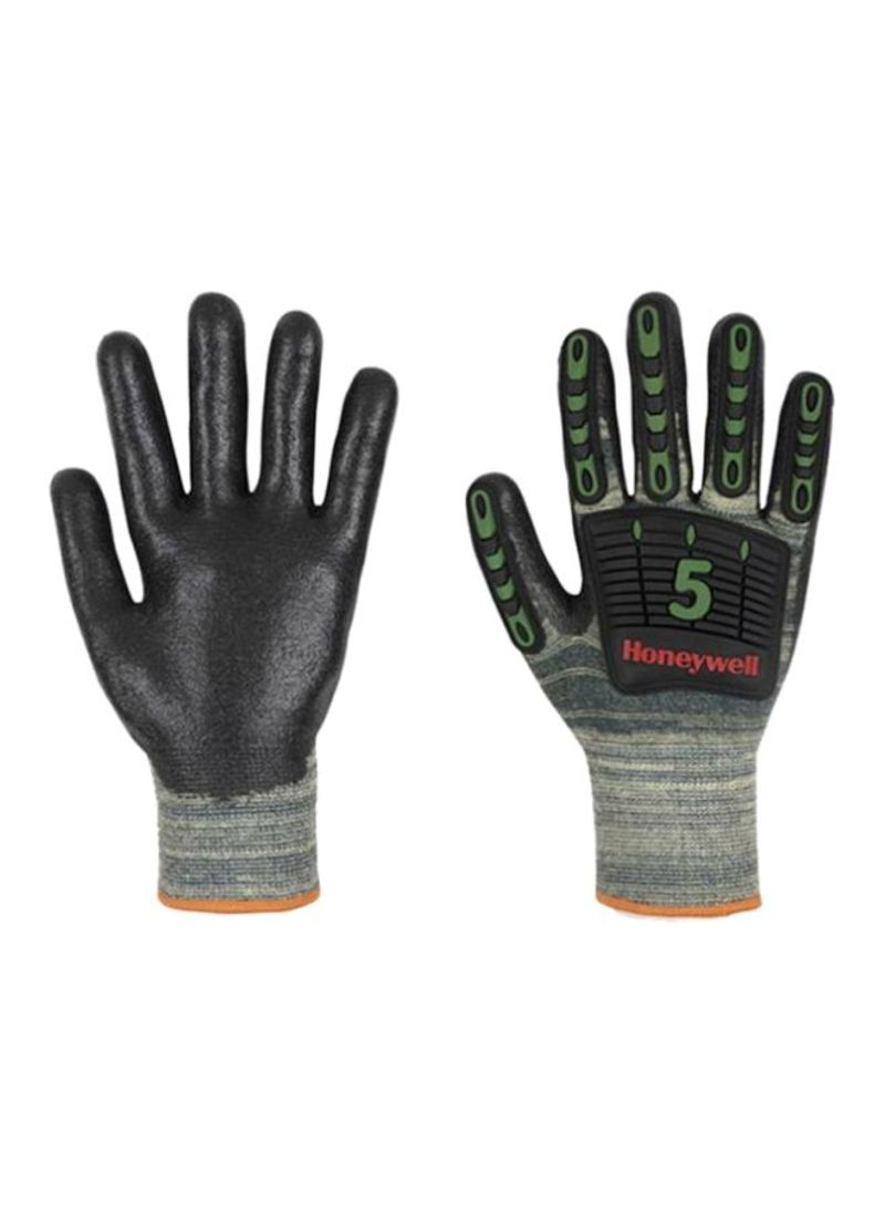 20-Piece Impact Cut 5 Gloves Set Black/Grey/Green