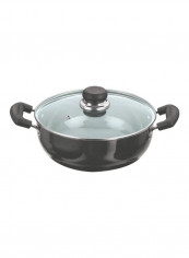 Hard Anodized Deep Pan With Glass Lid Black/Clear 30cm
