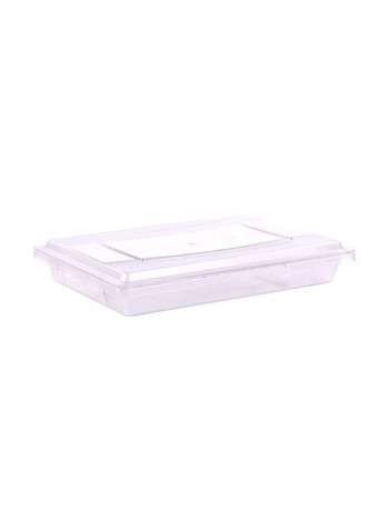 6-Piece Stackable Food Storage Container Set White 26.5x19.2x1.3inch