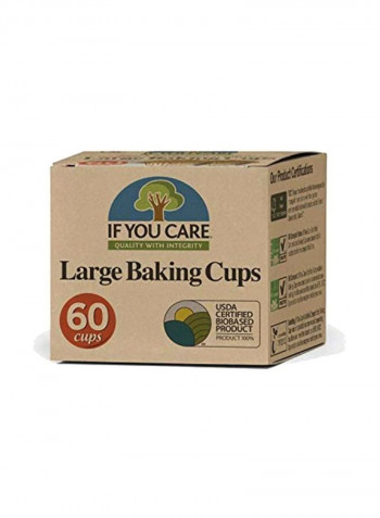 60-Piece Baking Cups Beige 1.5x0.5x8.5inch