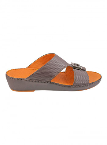Textured Buckle Embellished Sandals T. Moro