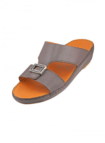 Textured Buckle Embellished Sandals T. Moro