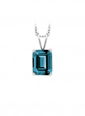 925 Sterling Silver 2.30 Ct Topaz Studded Pendant Necklace