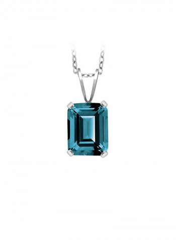 925 Sterling Silver 2.30 Ct Topaz Studded Pendant Necklace