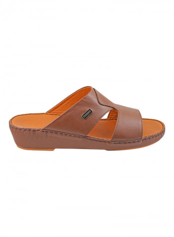 Logo Embellished Sandals Brown