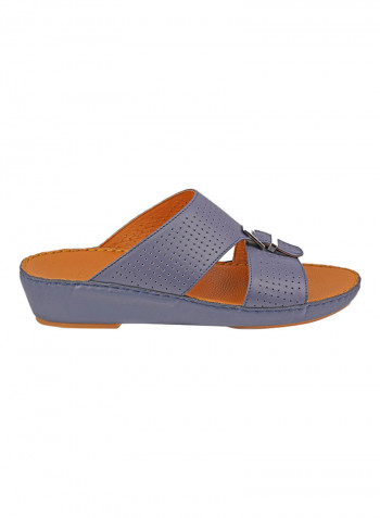 Perforated Strap Sandals Navy