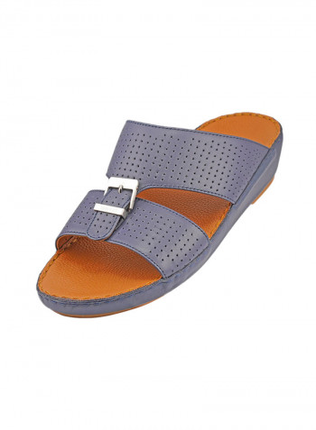 Perforated Strap Sandals Navy