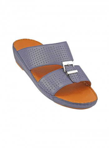 Perforated Strap Sandals Navy