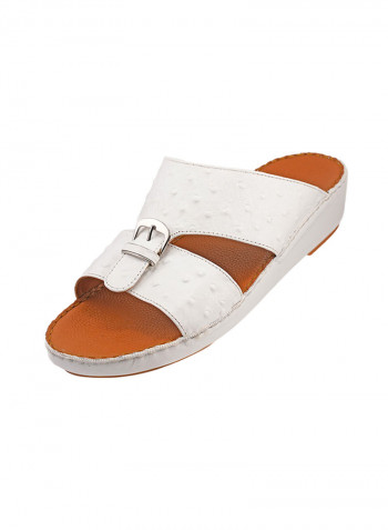 Textured Sandals White