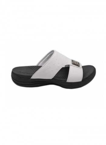 Flat Arabic Sandal White/Black
