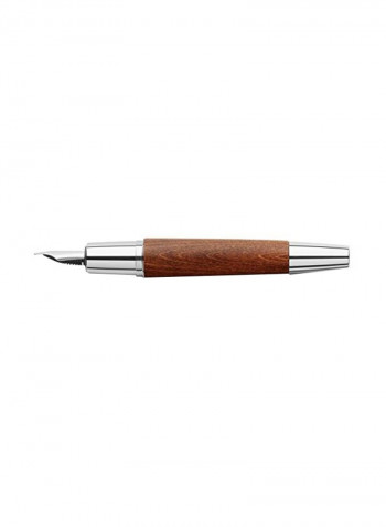 Pearwood Polished Chrome Fountain Pen Brown/Silver