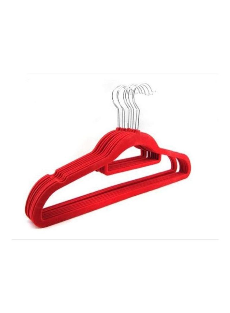 260-Piece Non-Slip Velvet 360 Degree Swivel Hangers Set Red 40cm