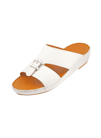 Buckle Detail Sandals White