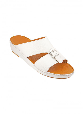 Buckle Detail Sandals White