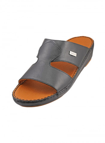Logo Embellished Sandals Black