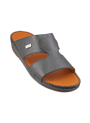 Logo Embellished Sandals Black