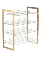 4-Tier Storage Rack Brown/Silver