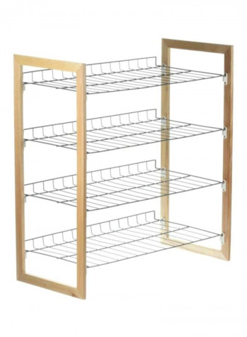4-Tier Storage Rack Brown/Silver