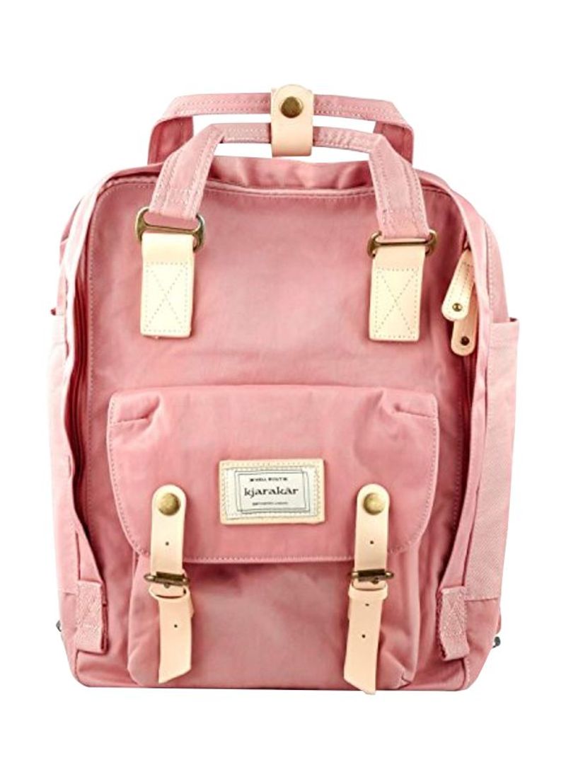 Water Resistant Backpack Pink/Beige