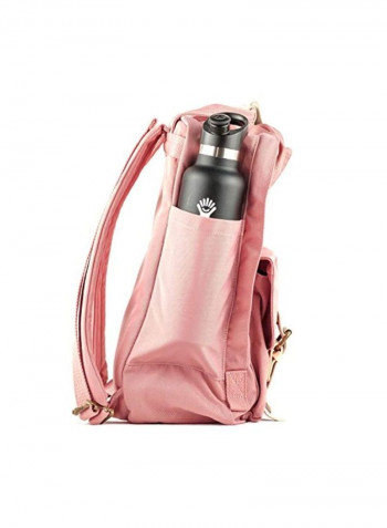 Water Resistant Backpack Pink/Beige