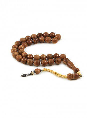 Coca Wood Prayer Beads With Sterling Silver Components