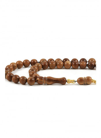 Coca Wood Prayer Beads With Sterling Silver Components