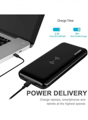 Portable Power Bank 18000mAh Black