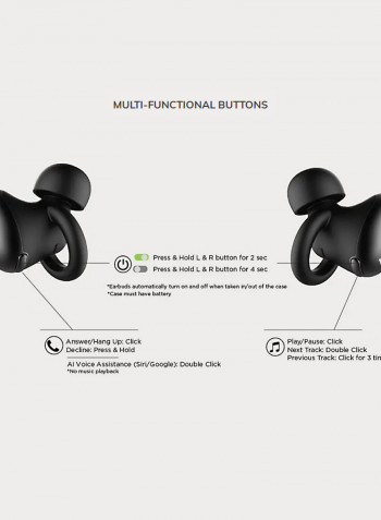 E1026BT-I Sports Wireless Bluetooth In-Ear Mini Earbuds Black