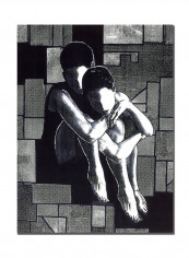 Soul Mates Gallery-Wrapped Canvas Wall Art Grey 18 x 24inch