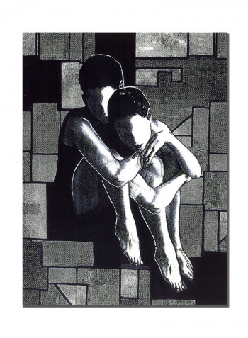Soul Mates Gallery-Wrapped Canvas Wall Art Grey 18 x 24inch