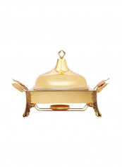 Square Shaped Food Warmer Gold