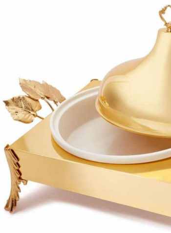 Square Shaped Food Warmer Gold