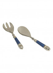 2-Piece Stainless Steel Salad Cutlery Set Azure 11.25x2.75x1inch