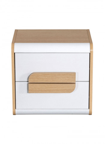 Genesis 2-Drawer Nightstand White/Beige 52x49x41cm