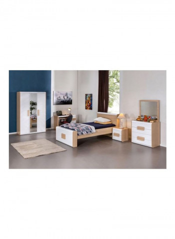 Genesis 2-Drawer Nightstand White/Beige 52x49x41cm