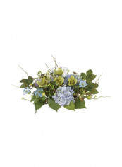 Hydrangea Candleabrum Decorative Centerpiece Green/Blue/Clear 18x16x9inch