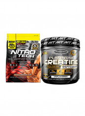 Nitro TechWhey Peptides And Isolated Lean Musclebuilder and Platinum Ultra Pure Micronized Creatine Powder Combo