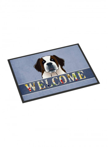 Saint Bernard Welcome Indoor/Outdoor Mat Multicolour 11 x 11inch
